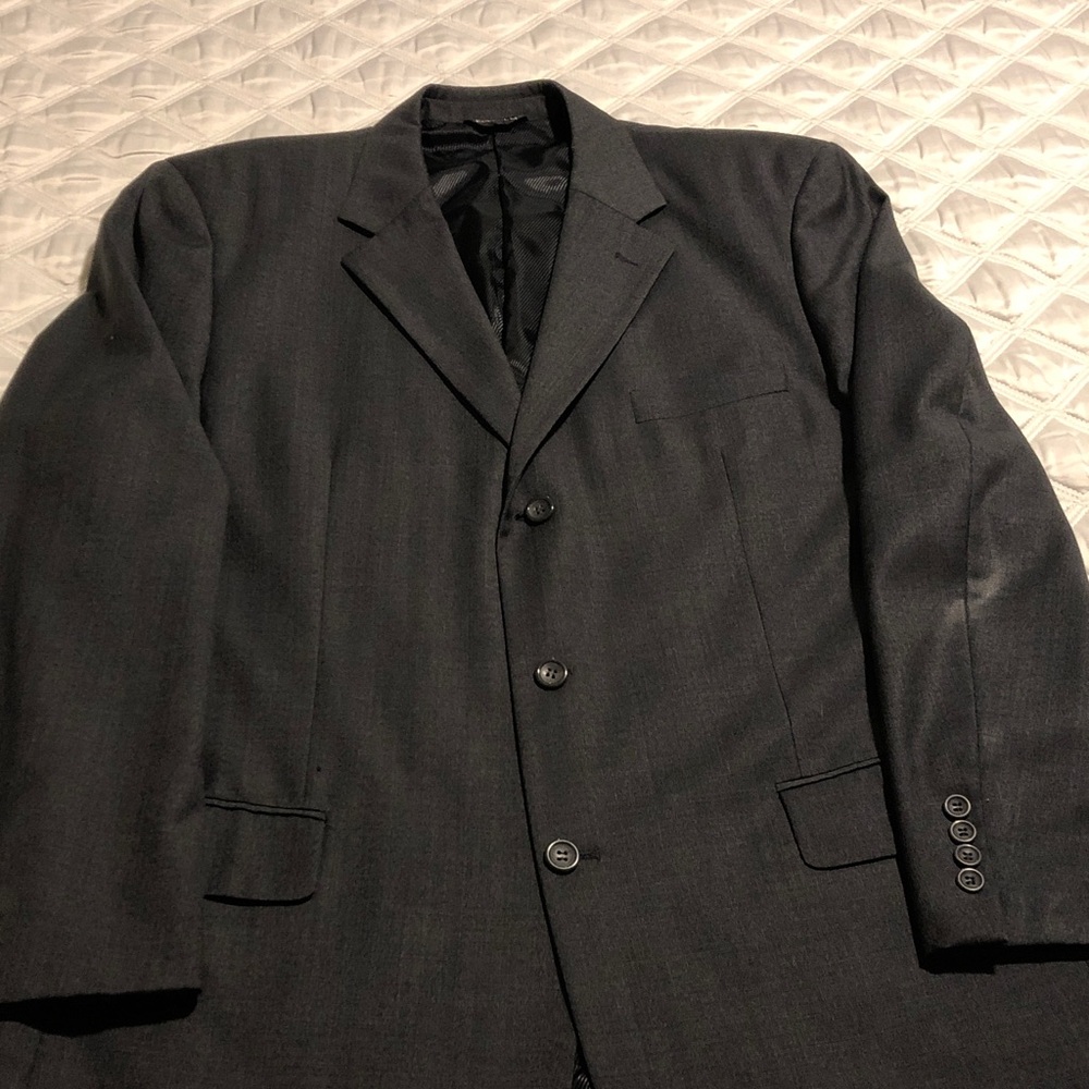 Ferretti Uomo Jacket Mens 48R Gray Blazer Merino Wool 3 Button Suit Coat Unisex